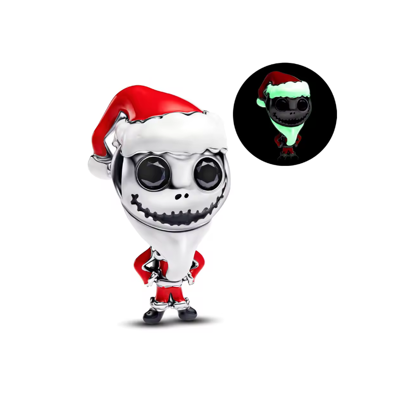 Charm jack bonnet l'étrange noël phosphorescent argent pour bracelet disney