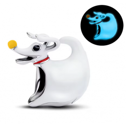 Charm jack zéro l'étrange noël chien phosphorescent argent pour bracelet disney