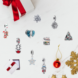 Calendrier de l'avent charm noël sapin lutin argent pour bracelet