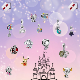 Calendrier de l'avent charm disney dessin animé princesse argent pour bracelet
