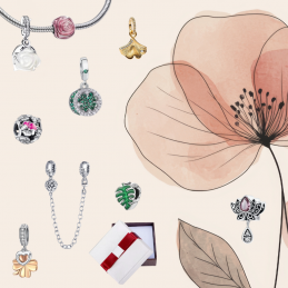 Calendrier de l'avent charm fleur nature argent pour bracelet