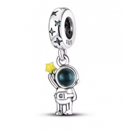 Charm astronaute étoile dans la main argent pour bracelet