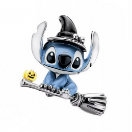 Charm Stitch sur un balai citrouille halloween argent pour bracelet