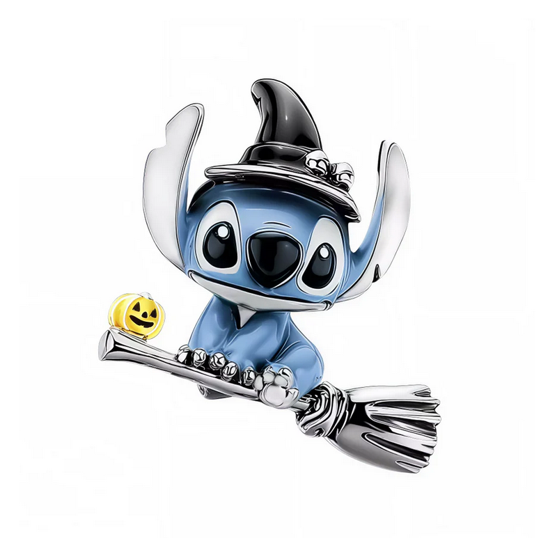 Charm Stitch sur un balai citrouille halloween argent pour bracelet