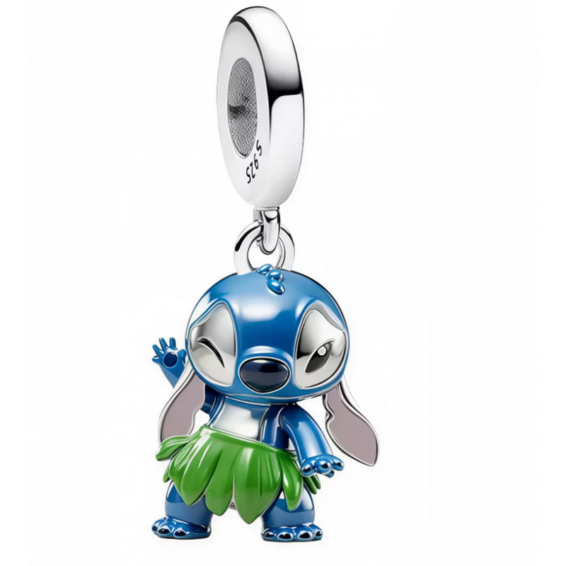 Charm Stitch danse avec sa jupe verte hawaienne argent pour bracelet