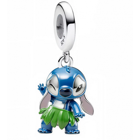 Charm Stitch danse avec sa jupe verte hawaienne argent pour bracelet