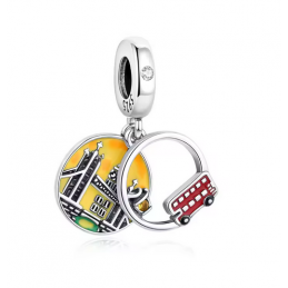 Charm Pont tower bridge Londres bus rouge argent pour bracelet
