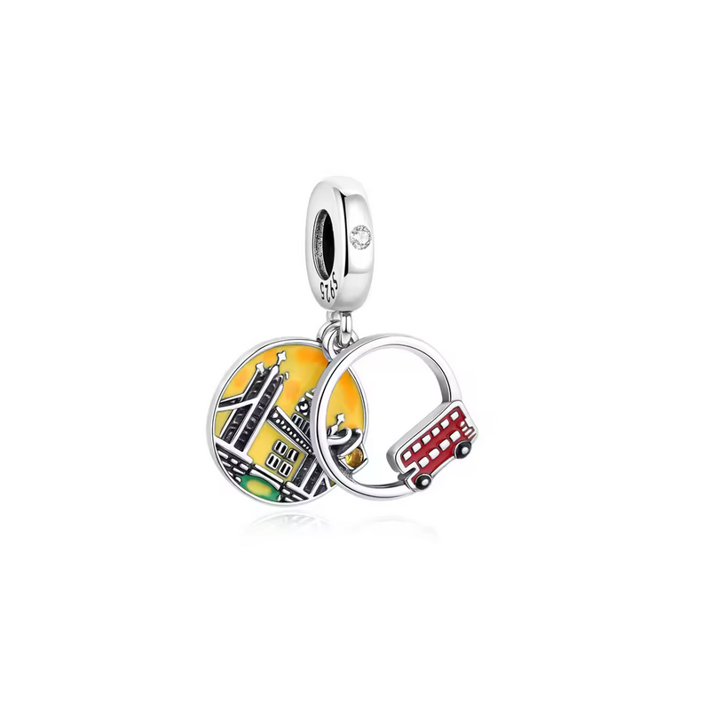 Charm Pont tower bridge Londres bus rouge argent pour bracelet