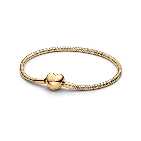 Bracelet pour charm or coeur lisse chevron