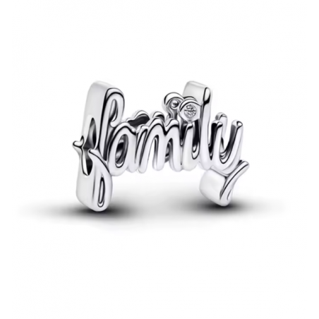 Charm lettre family amour famille strass argent pour bracelet