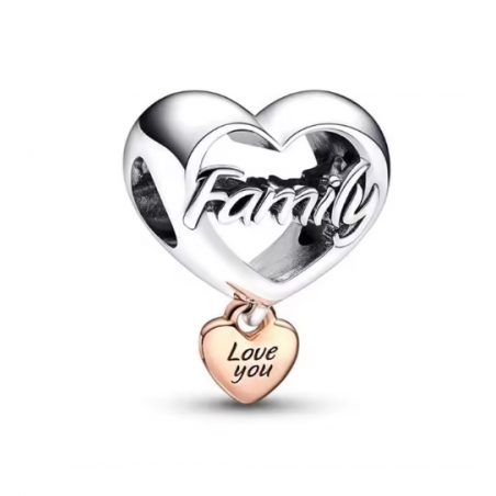 Charm Family coeur love you famille argent pour bracelet