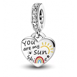 Charm pendentif coeur soleil argent pour bracelet