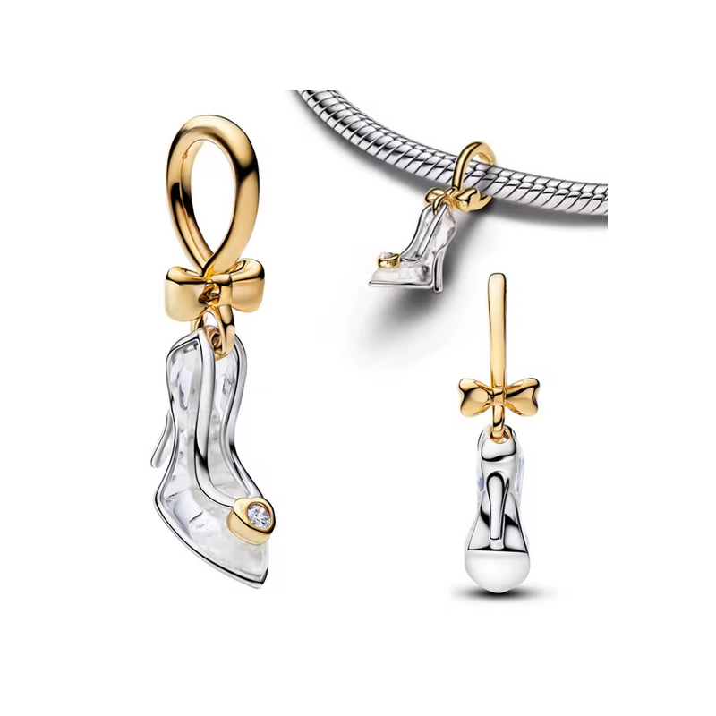 Charm chaussure pantoufle princesse bridgerton or argent pour bracelet