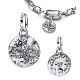 Charm rond serpent infini étoile talisman argent pour bracelet