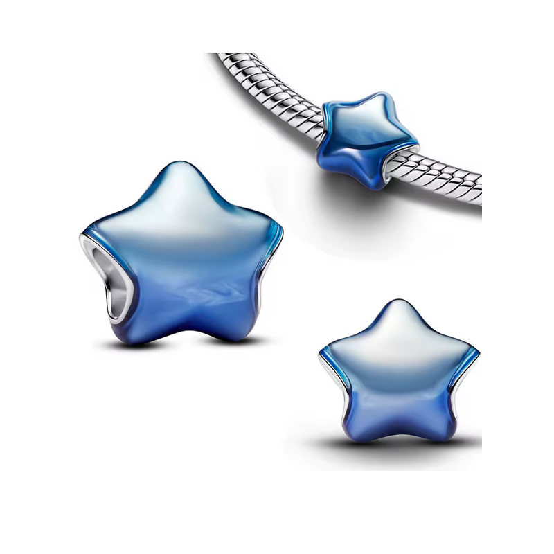 Charm étoile bleu plein les yeux bridgerton argent pour bracelet