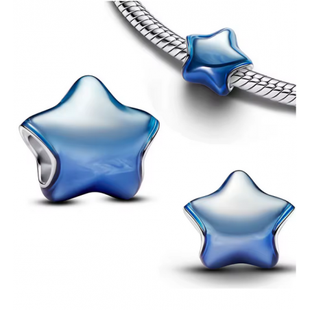 Charm étoile bleu plein les yeux bridgerton argent pour bracelet