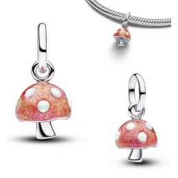 Charm champignon amanite pois blanc argent pour bracelet