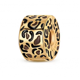 Charm séparateur clip effet panthère or pour bracelet