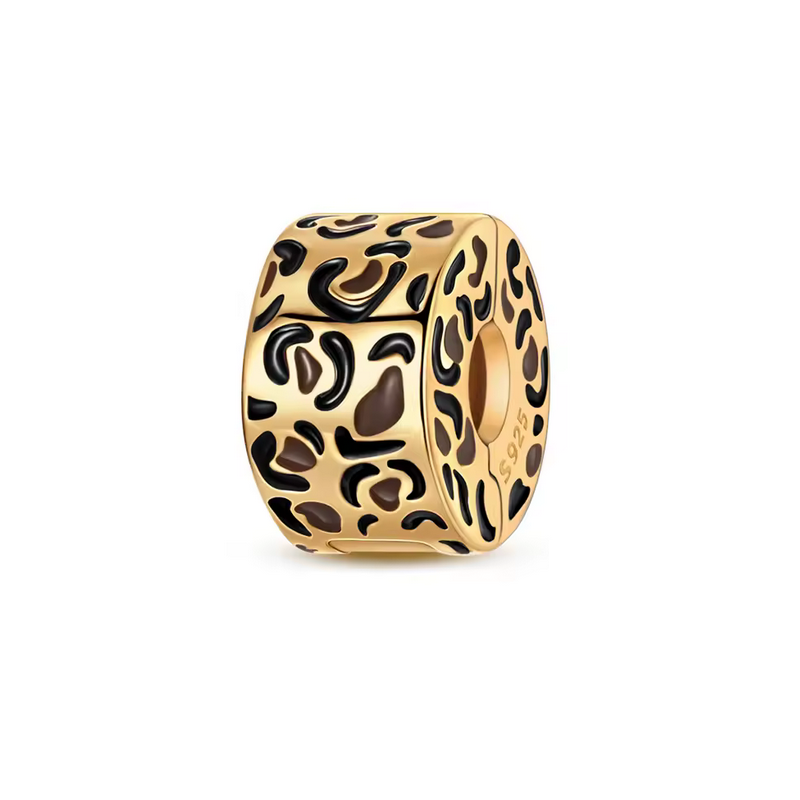 Charm séparateur clip effet panthère or pour bracelet