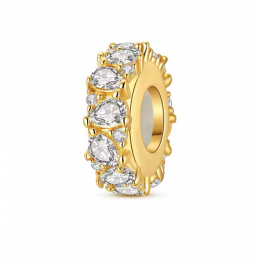 Charm séparateur bloqueur goutte eau strass blanc or pour bracelet