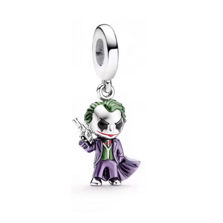 Charm joker pistolet batman argent pour bracelet