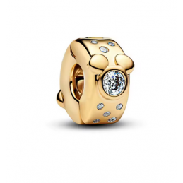 Charm séparateur clip oreille mickey strass blanc or pour bracelet