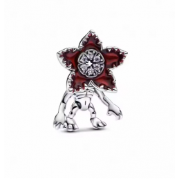 Charm fleur monstre demogorgon stranger things argent pour bracelet