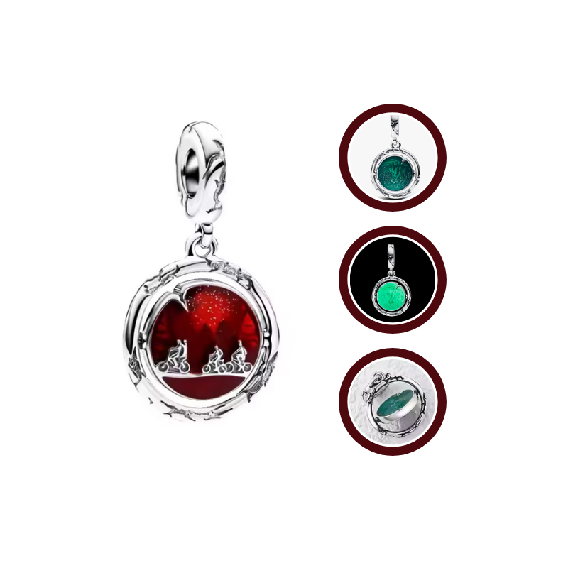 Charm phosphorescent Le monde à l'envers vélo stranger things argent pour bracelet