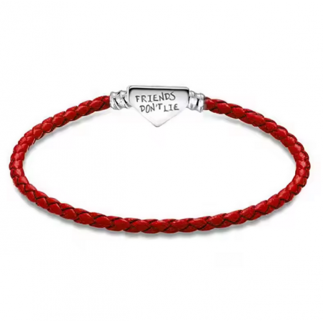 Bracelet tressé rouge triangle stranger things pour charm argent