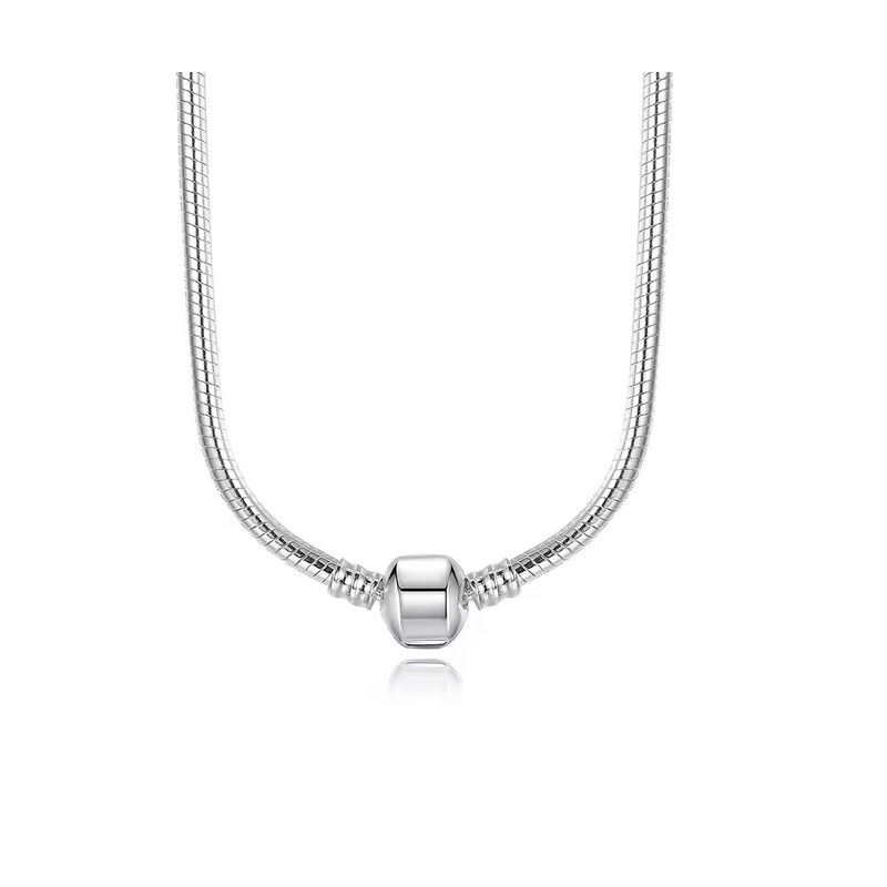 Collier pour charm cylindre lisse argent
