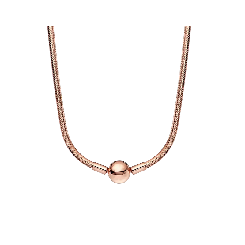 Collier pour charm boule lisse or rose