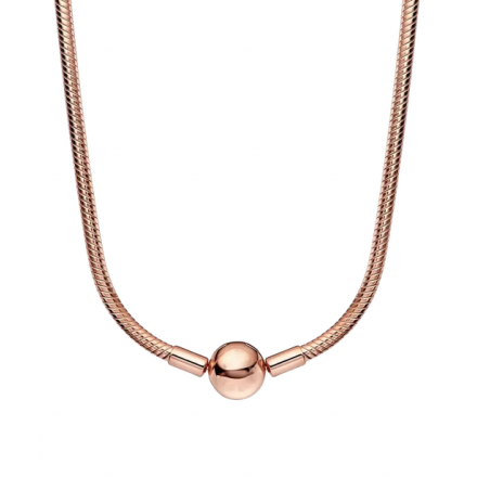 Collier pour charm boule lisse or rose