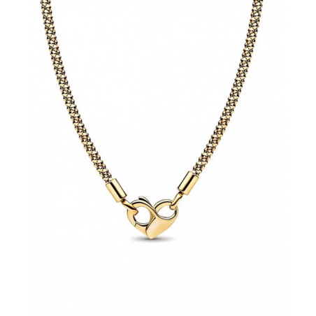 Collier clouté pour charm coeur infini or