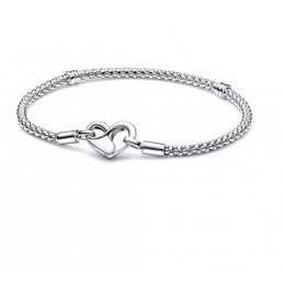 Bracelet clouté pour charm argent attache coeur infini