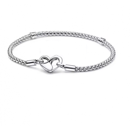 Bracelet clouté pour charm argent attache coeur infini