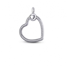 Pendentif coeur pour collier compatible charm argent