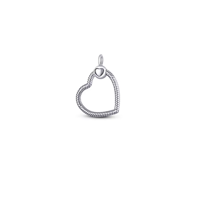Pendentif coeur pour collier compatible charm argent