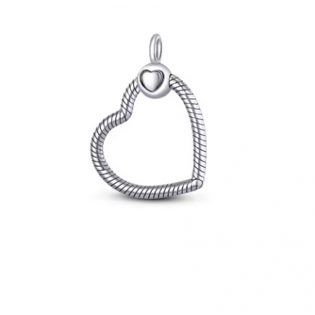 Pendentif coeur pour collier compatible charm argent