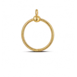 Pendentif rond coeur pour collier compatible charm or