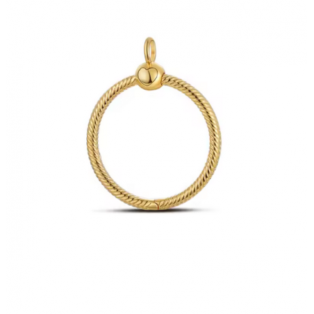 Pendentif rond coeur pour collier compatible charm or
