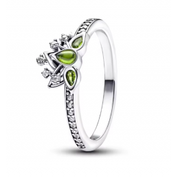 Bague princesse tiana pierre verte pierre argent