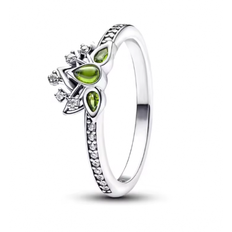 Bague princesse tiana pierre verte pierre argent