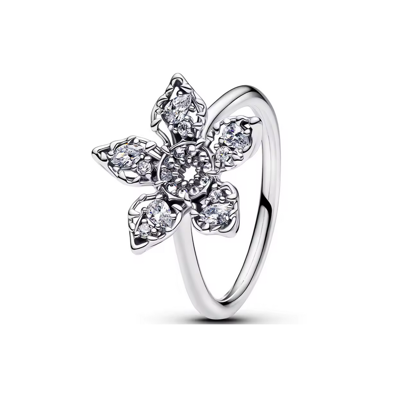 Bague fleur monstre demogorgon stranger things pierre argent