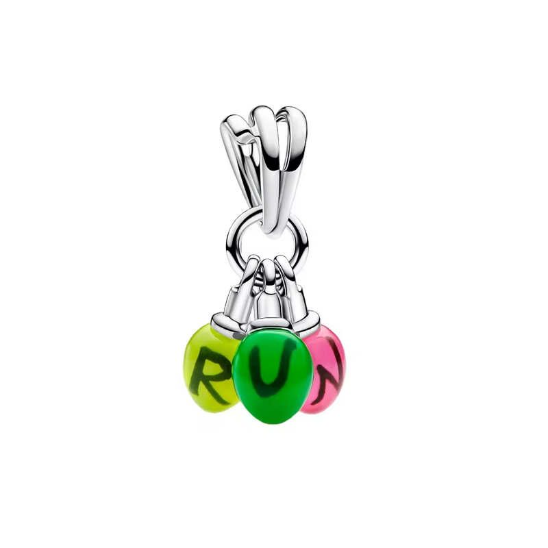 Charm lumière phosphorescente RUN stranger things argent pour bracelet