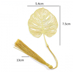 Marque page livre feuille monstera or personnalisable lettre pour charm