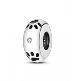 Charm séparateur bloqueur patte chien strass blanc pour bracelet
