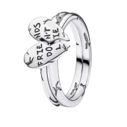 Bague coeur brisé les amis ne mentent pas stranger things pierre argent