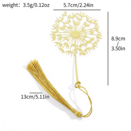 Marque page livre feuille pissenlit doré personnalisable lettre pour charm