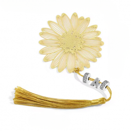 Marque page livre feuille marguerite or personnalisable lettre pour charm