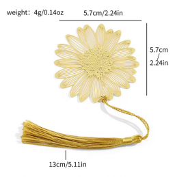 Marque page livre feuille marguerite or personnalisable lettre pour charm